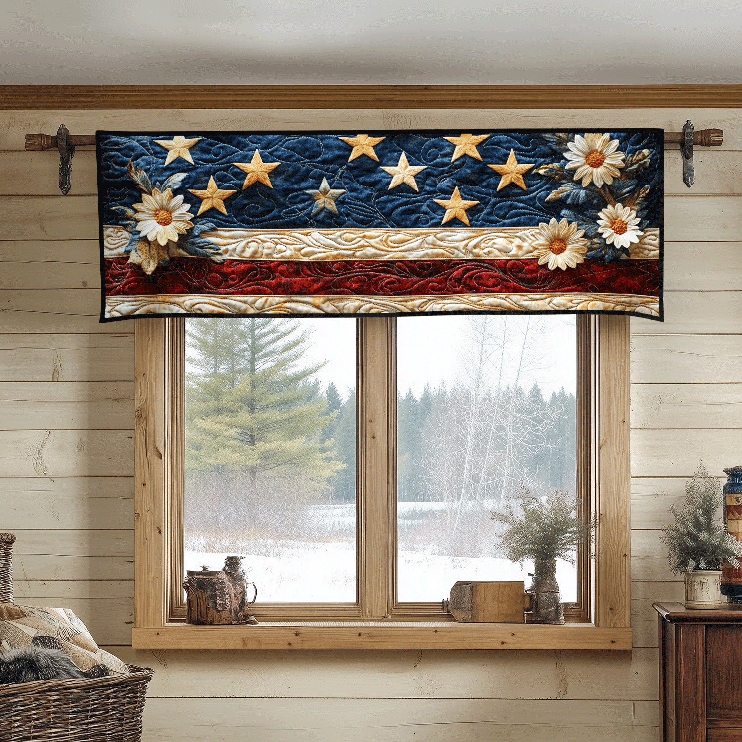 Vintage Glory Blooms Quilted Valance Entry Way Ideas Sunflower Gift Items