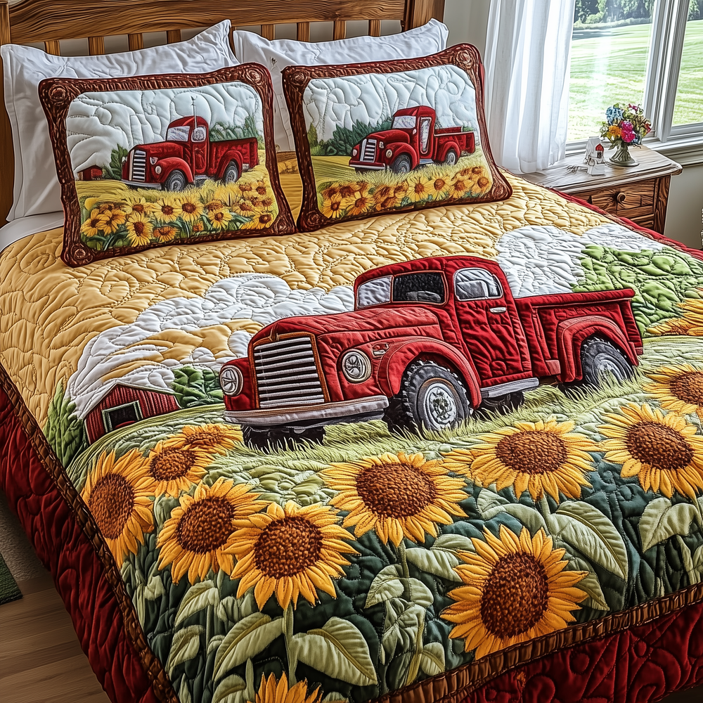 Vintage Truck Quilted Bedding Set Bedroom Decorations The Best Mother's Day Gifts