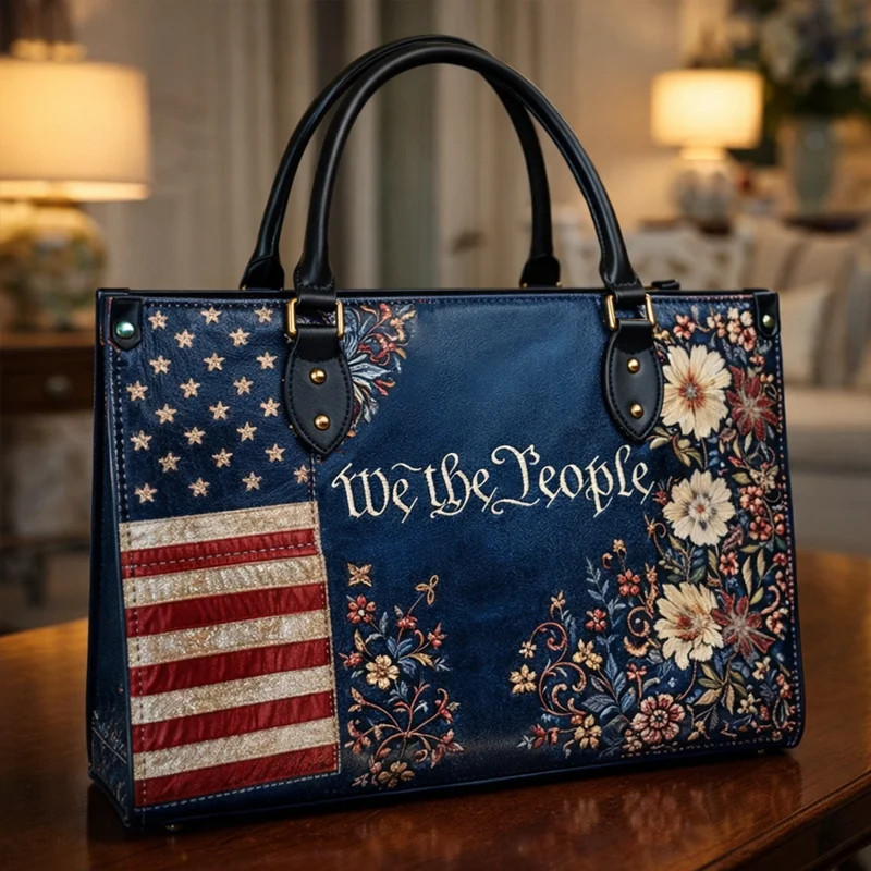 We The People Leather Bag America's Birthday Bag Gifts For Independence Day
