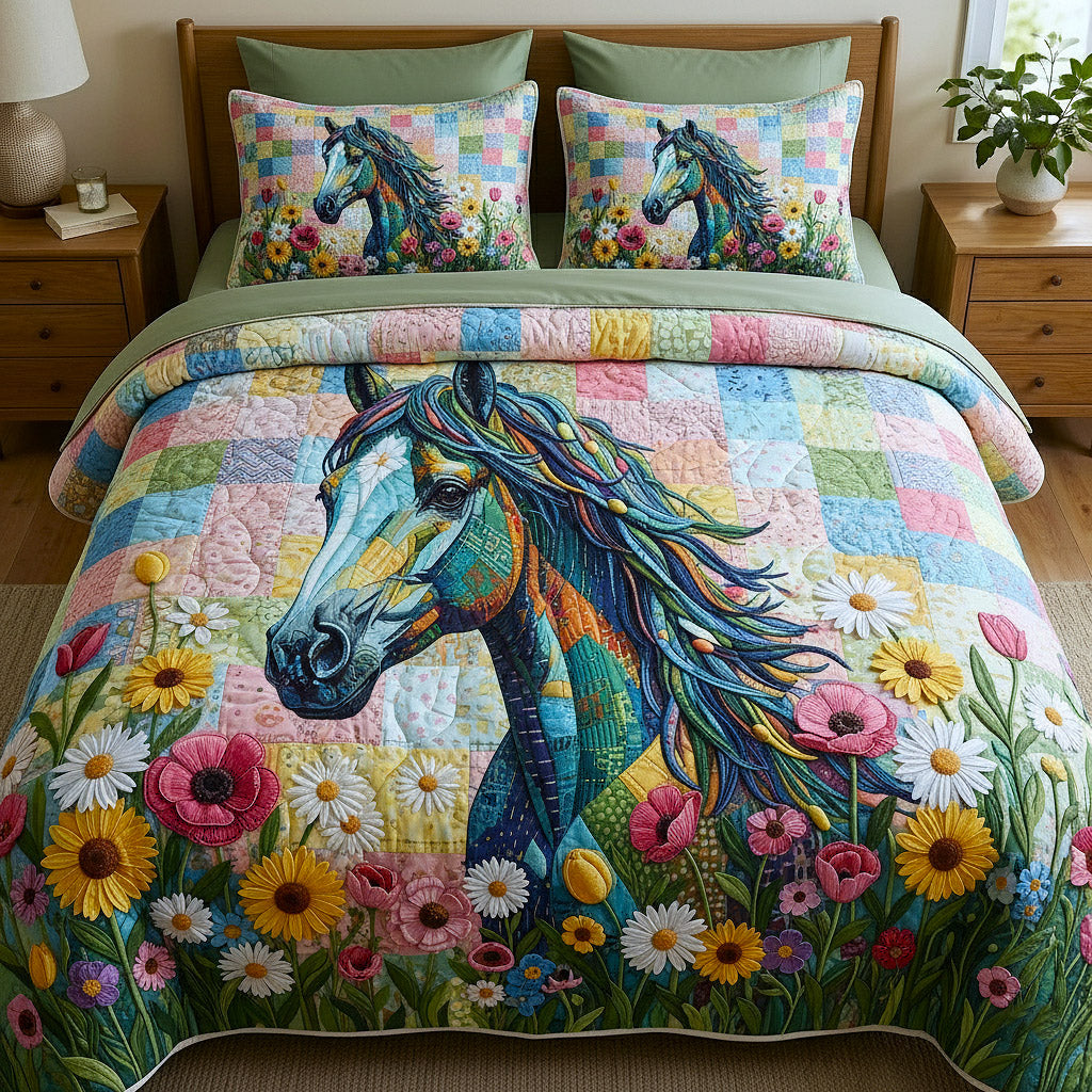 Weathered Gallop Quilted Bedding Set Bedspreads Horse Christmas Presents