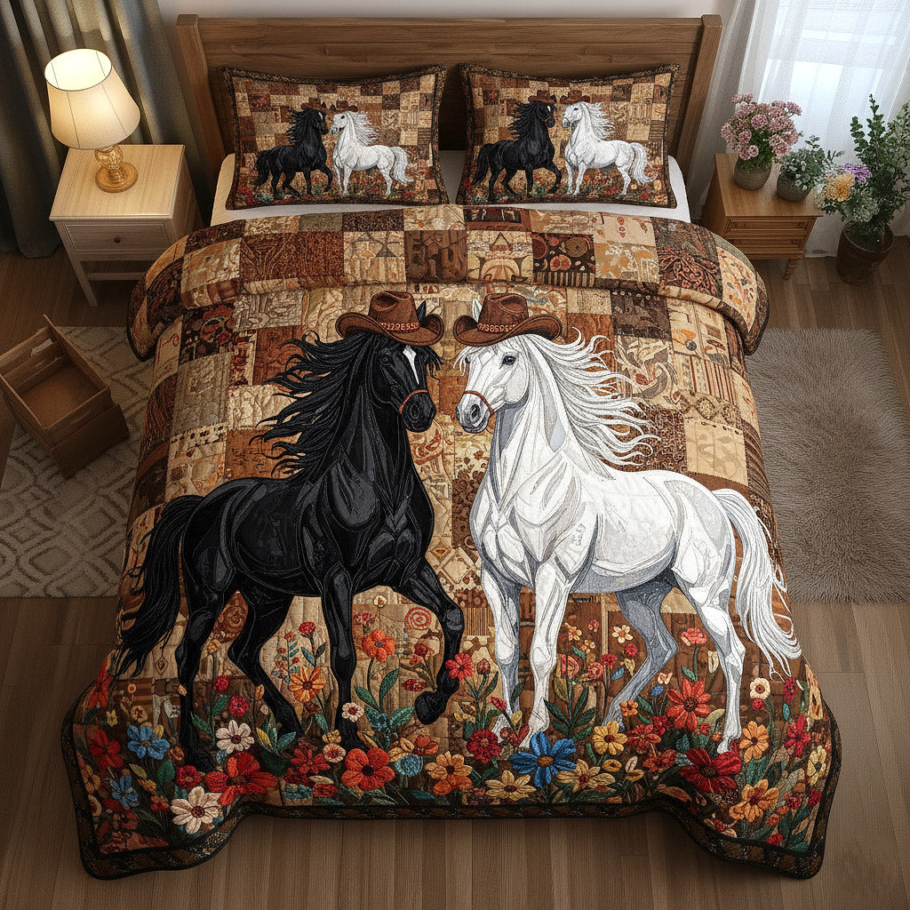 Weathered Gallop Quilted Bedding Set Comforter Sets Queen Gifts For Horsey Ladies
