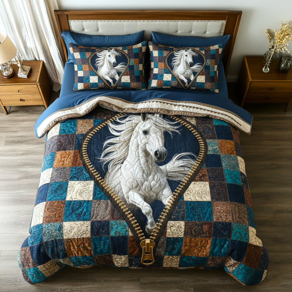 Weathered Gallop Quilted Bedding Set Quilt Comforter Sets Useful Gifts For Horse Owners