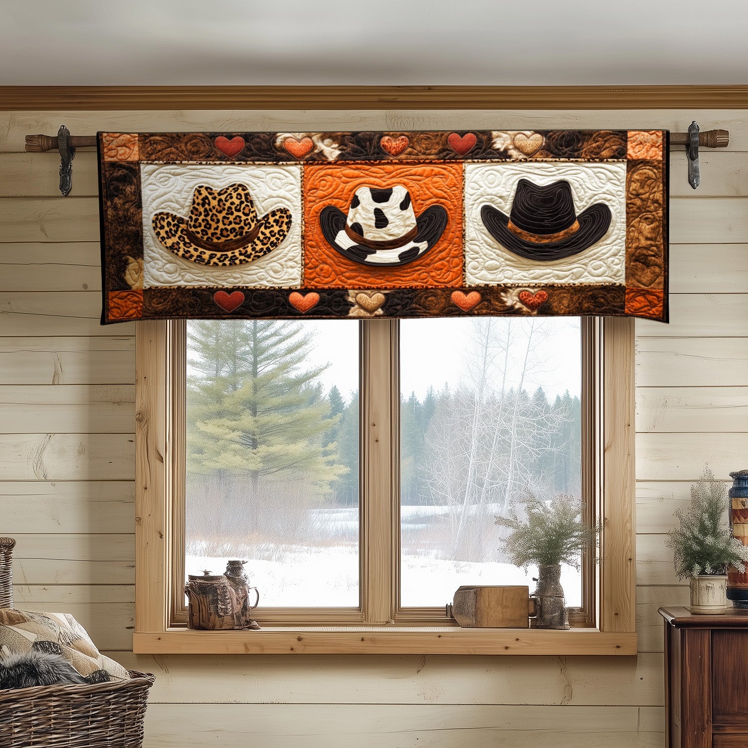 Western Boots Quilted Valance Front Door Decor Cowboys Gifts For Her
