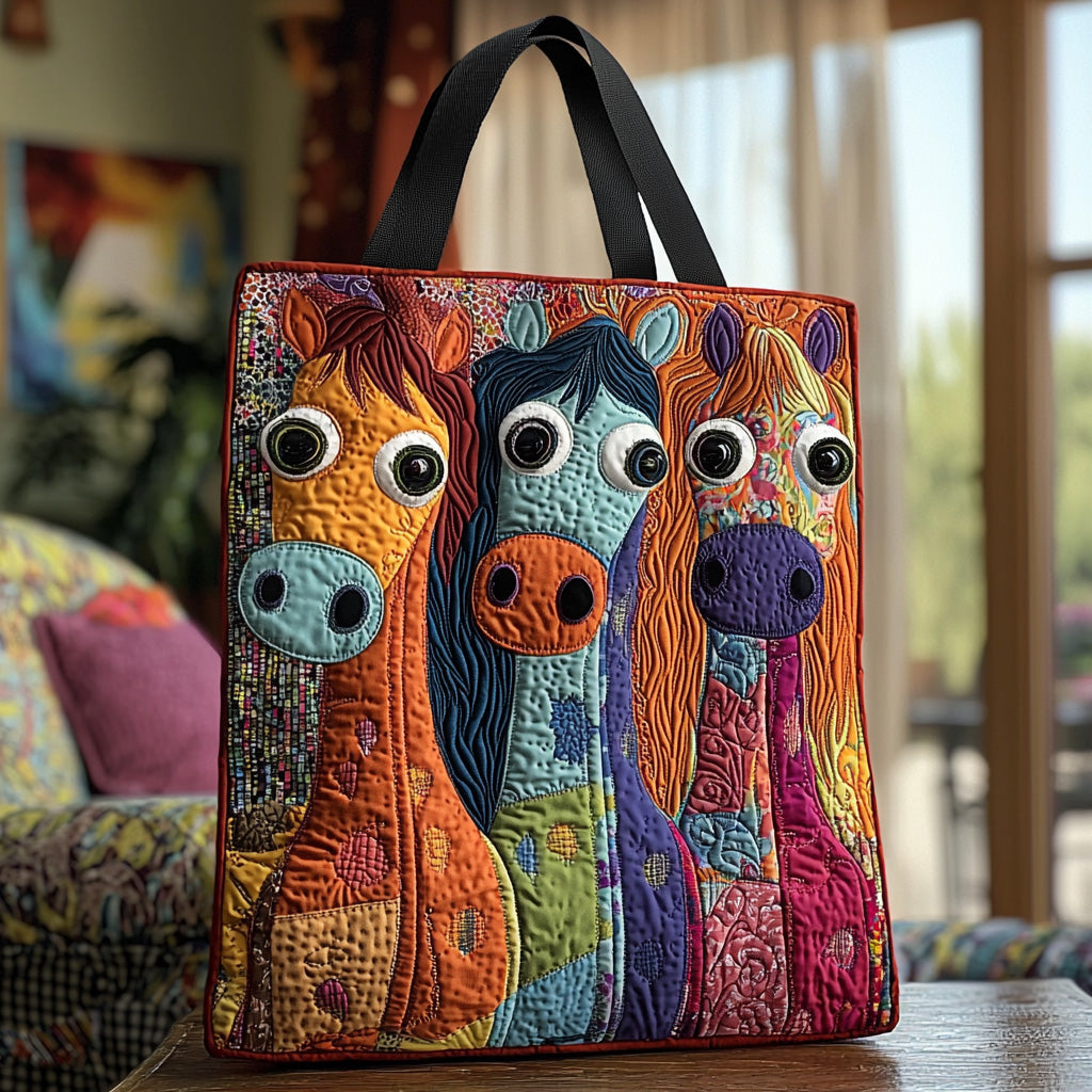 Whimsical Horse Quilted Tote Bag The Best Shoulder Bags Horse Gifts For Women