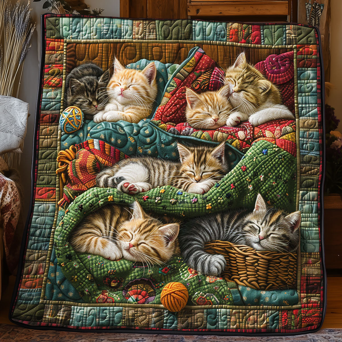 Whiskered Dreams Quilt Soft Quilt Blanket Gift to Warm Hearts