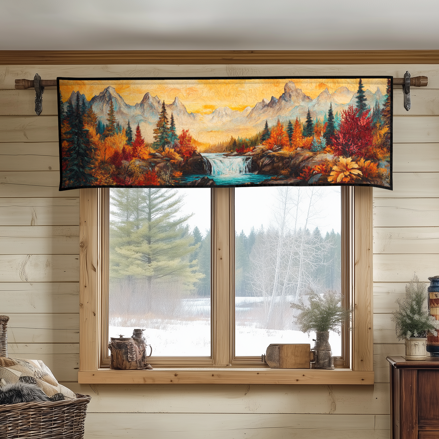 Whispering Falls Quilted Valance Christmas Kitchen Decor Best Christmas Gifts For Wife