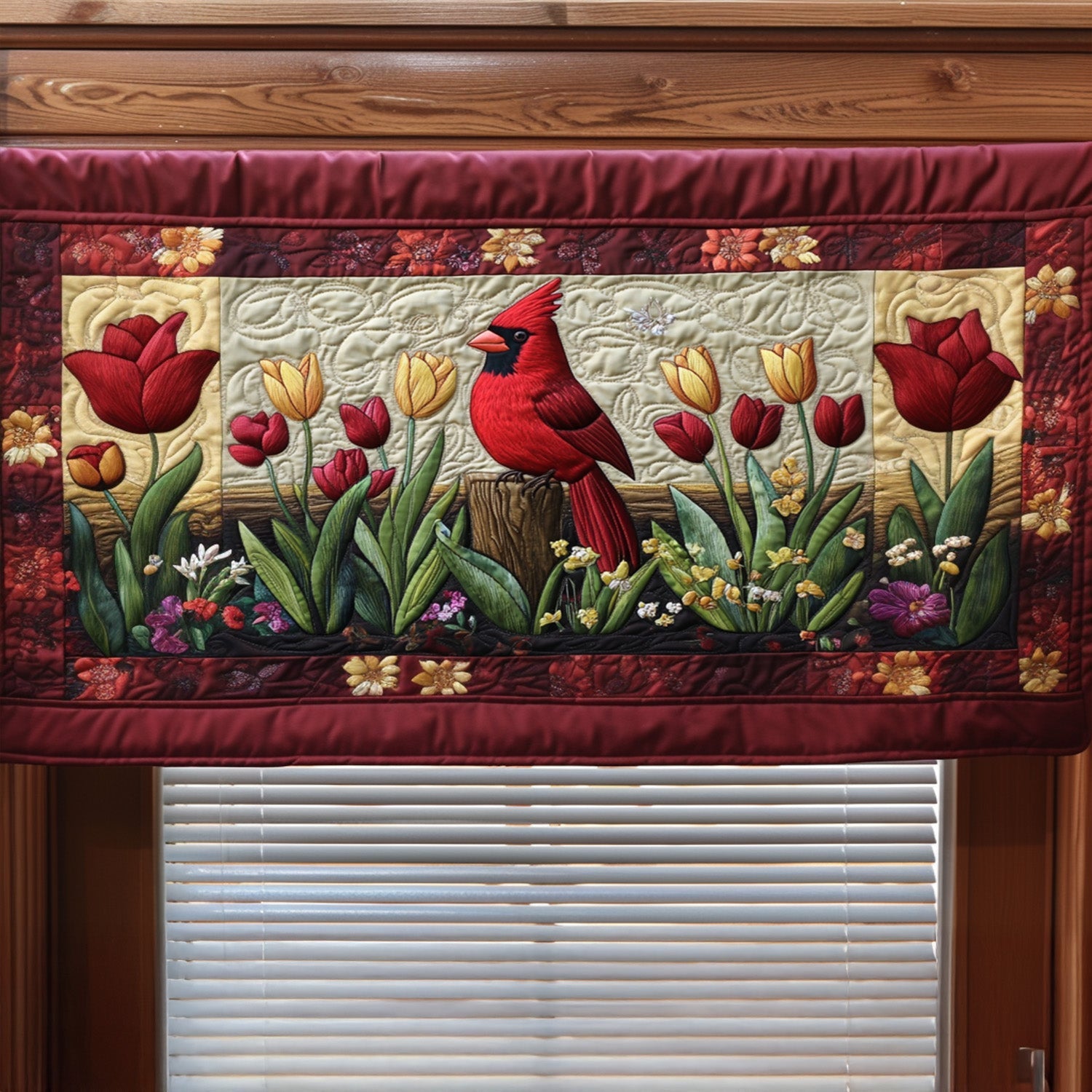 Whispers of Love Quilted Valance Foyer Christmas Decor Unique Cardinal Gifts