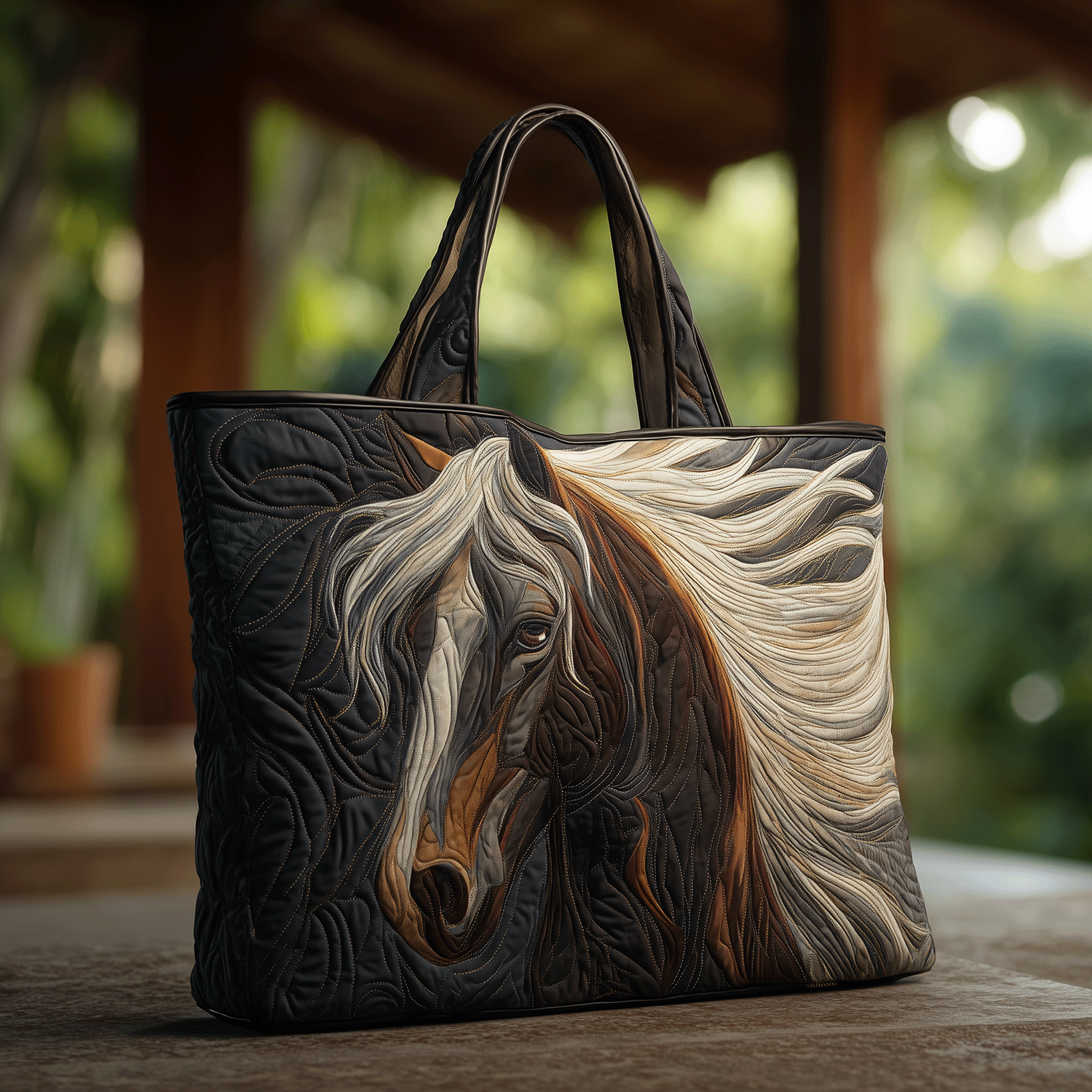 Wild Horse Spirit Quilted Tote Bag Most Popular Shoulder Bags Unique Horse Gifts For Ladies
