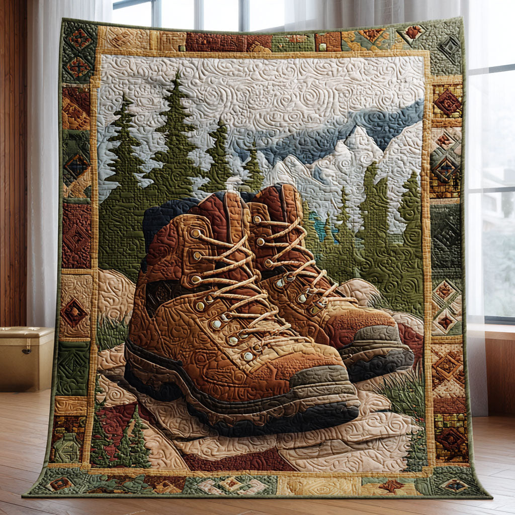 Wilderness Boots Quilt Soft and Cozy Quilt Blanket for Comfortable Sleep