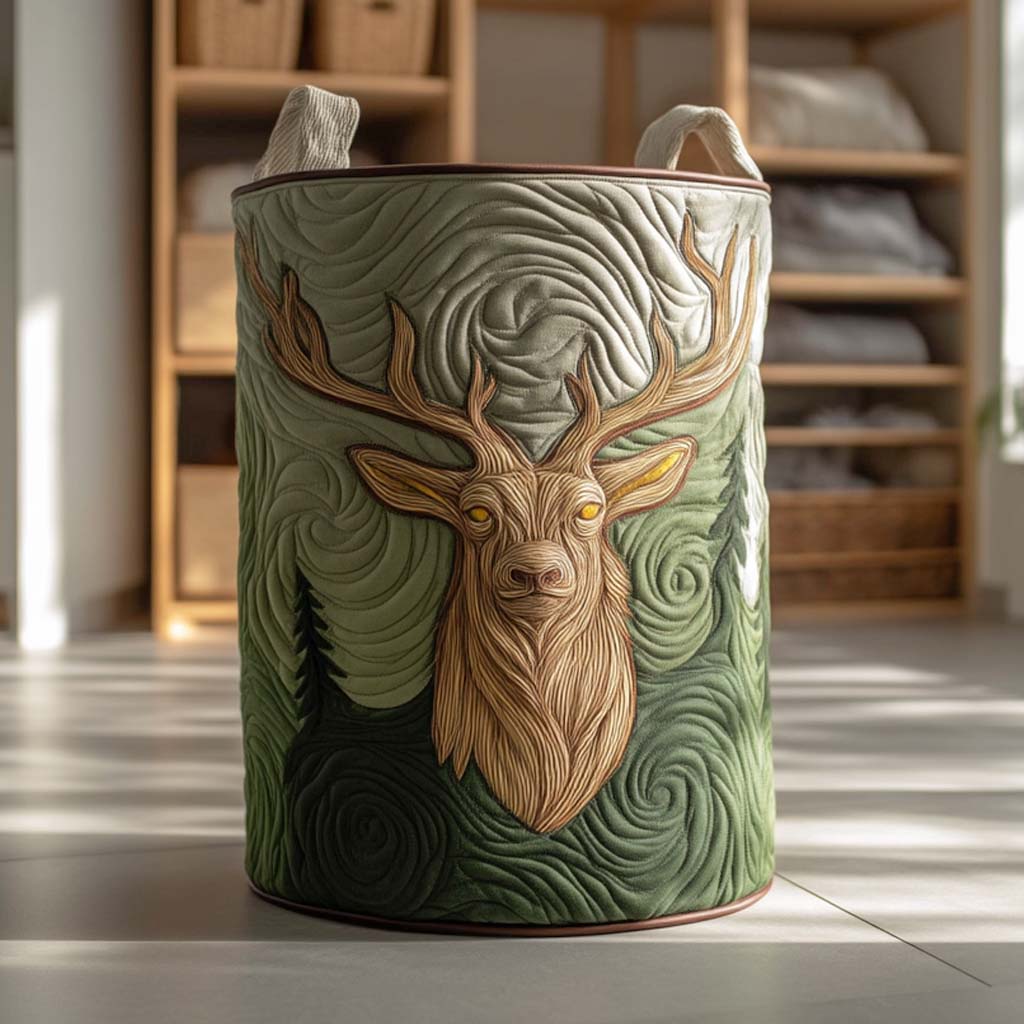 Wilderness Spirit Quilted Laundry Basket Modern Laundry Hamper Sentimental Father's Day Gifts