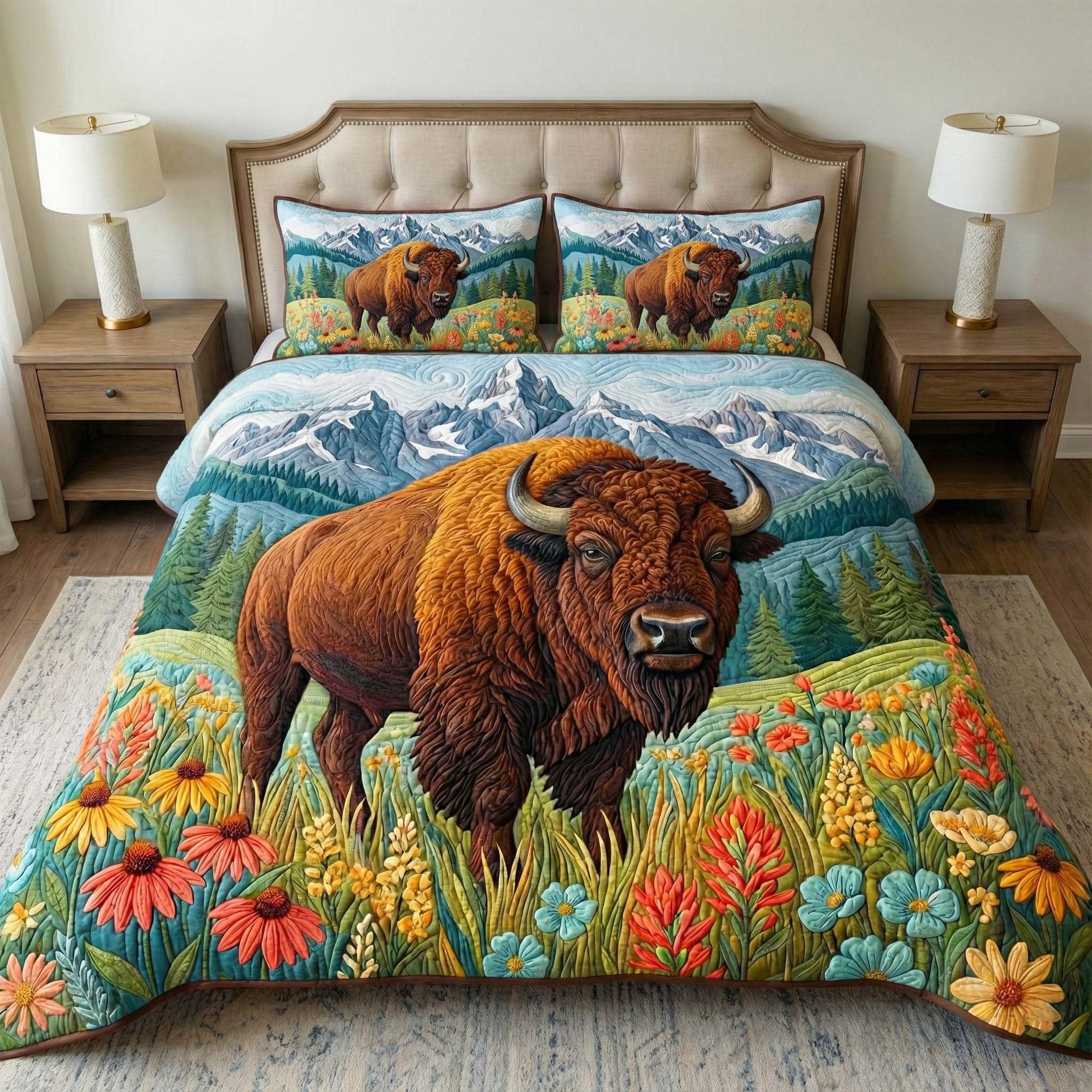 Wildflower Bison Quilted Bedding Set Great Sheet Sets Best Mothersday Gifts