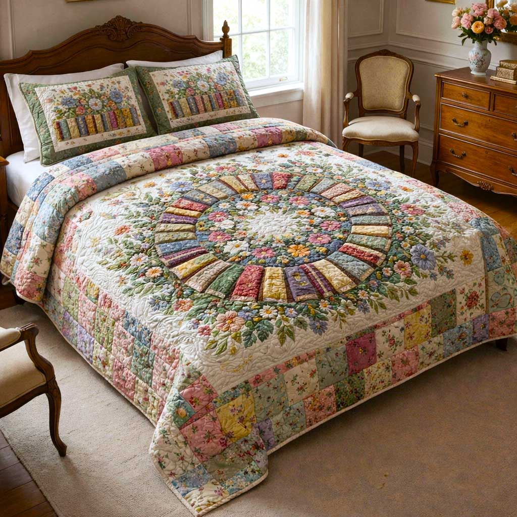 Wildflower Books Quilted Bedding Set Best Sheet Sets Birthday Presents For Book Lovers
