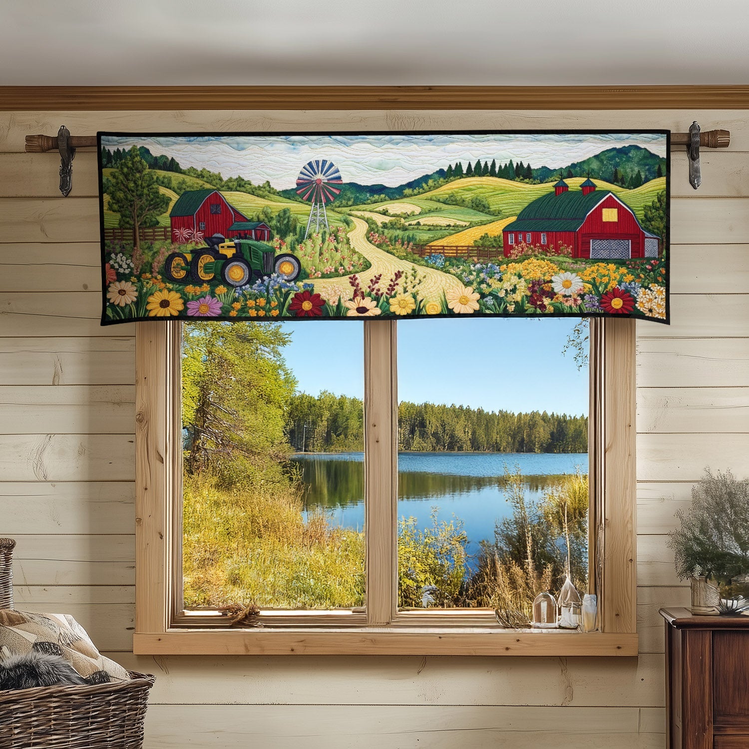 Windmill Dreams Quilted Valance Dining Table Accessories Good Gifts For Farmers