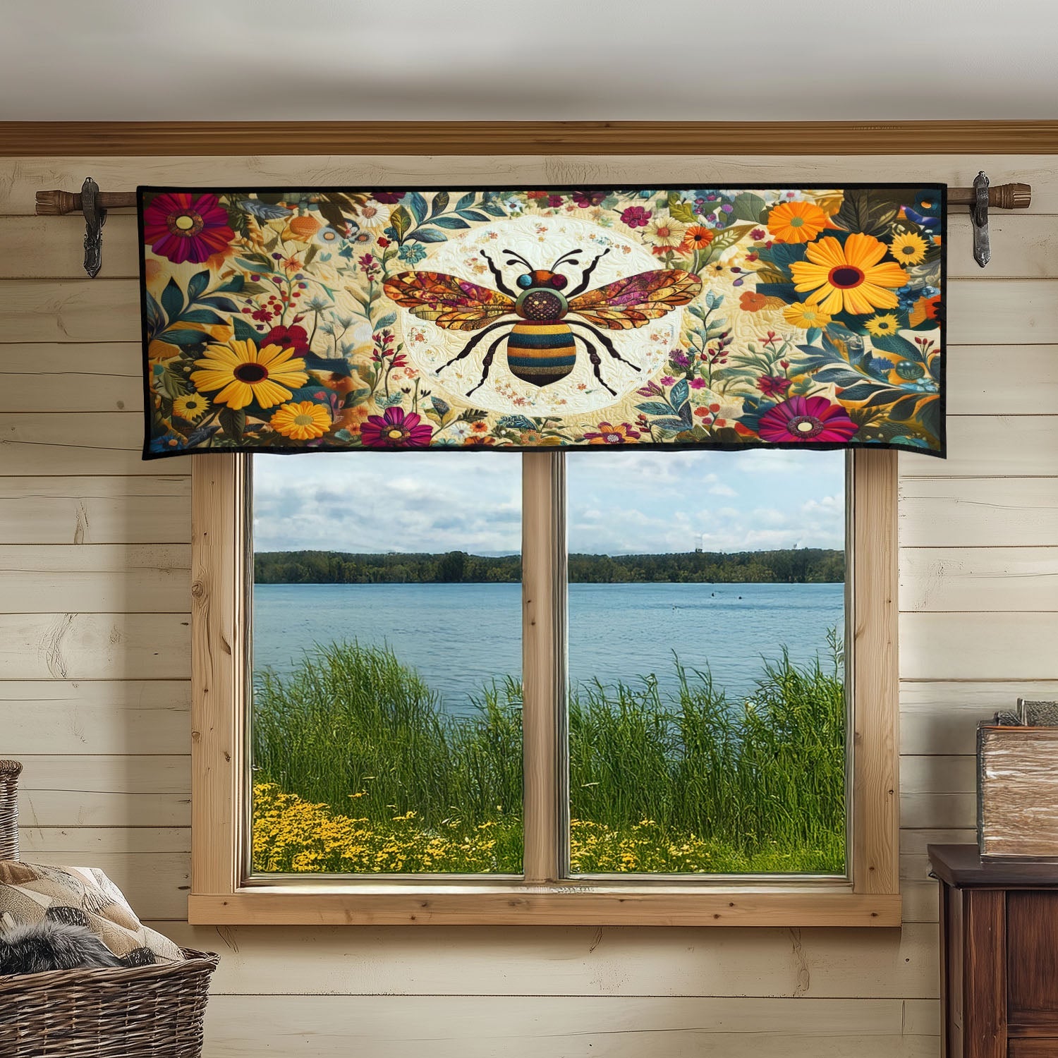 Wings of Gold Quilted Valance Front Door Decor Sunflower Presents