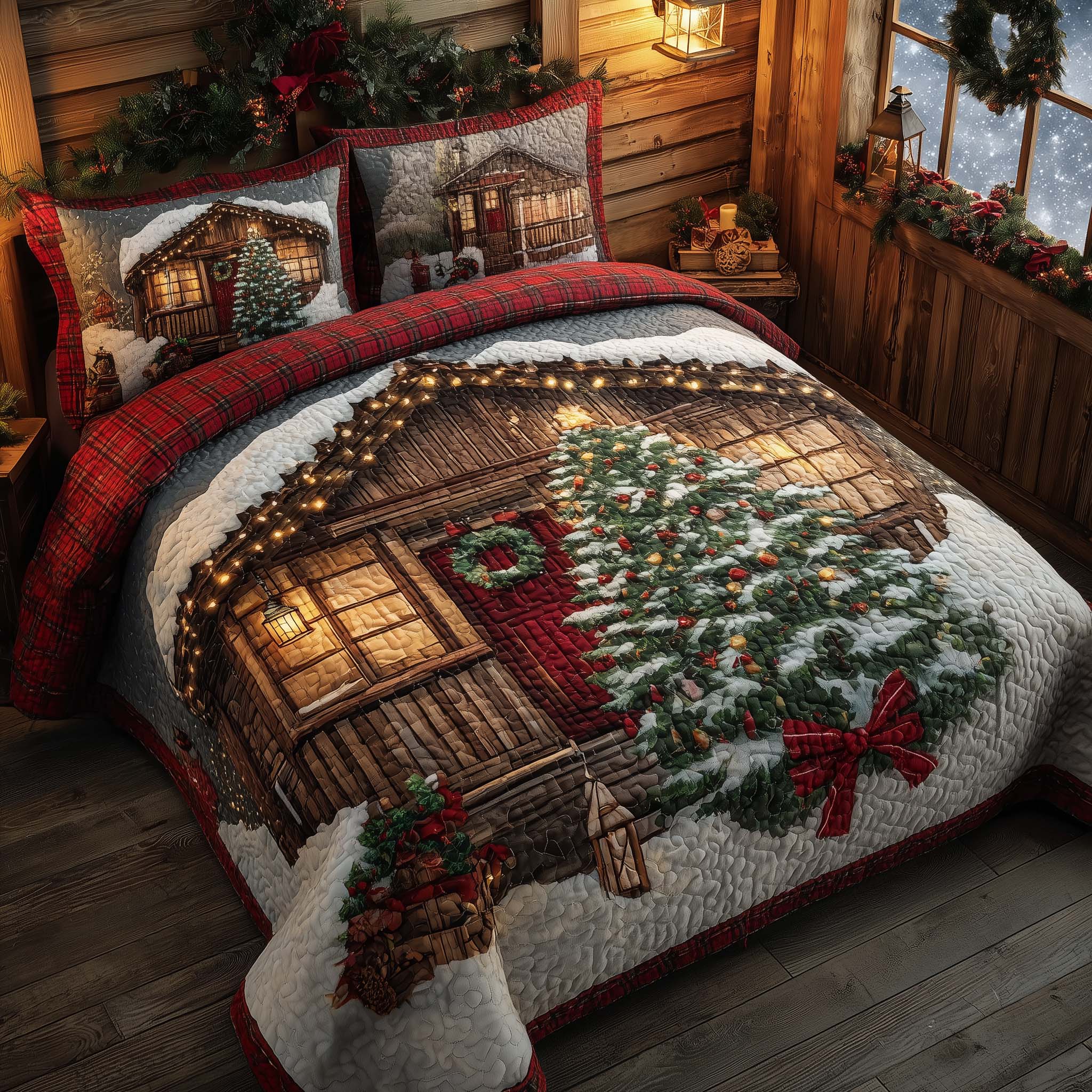 Winter Barn Quilted Bedding Set Christmas Bedding On Sale Family Xmas Present Ideas