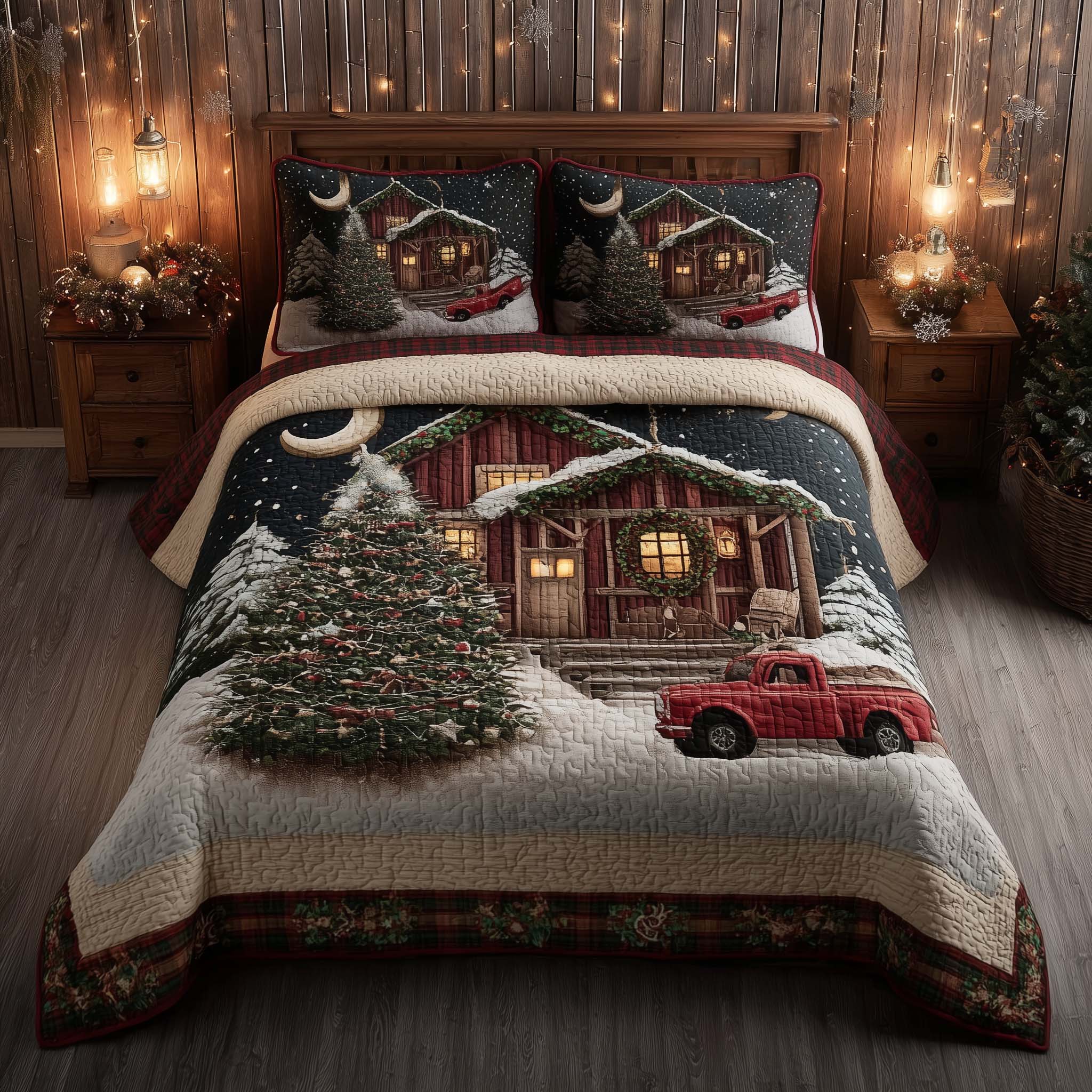 Winter Barn Quilted Bedding Set Xmas Duvet Sets Christmas Giving Ideas For Families