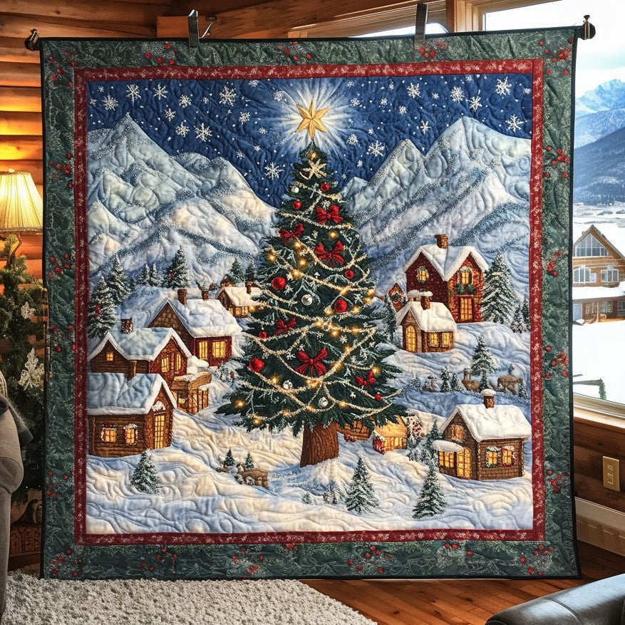 Winter Cottage Quilt Perfect Housewarming Gift with Quilt Blanket