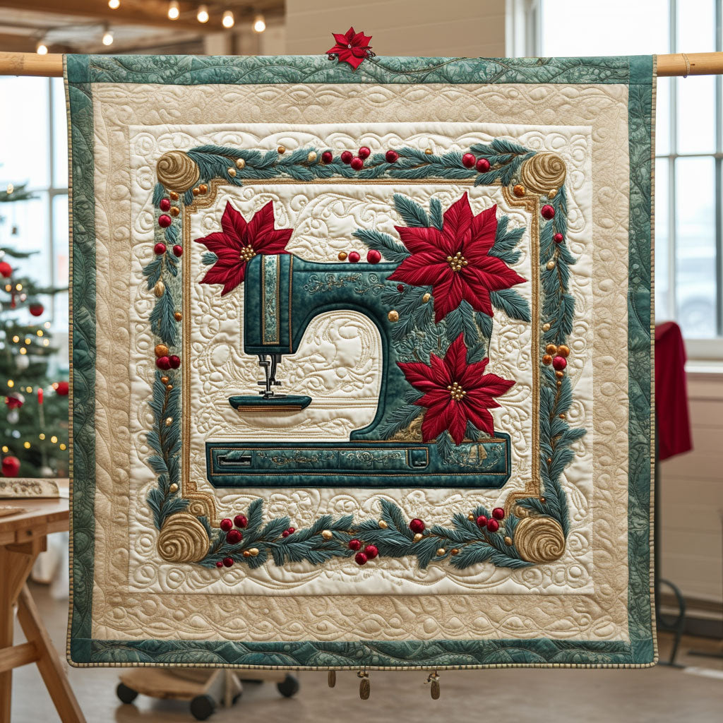 Winter Magic Sewing Machine Quilt Elegant Quilt Blanket Gift for Housewarming