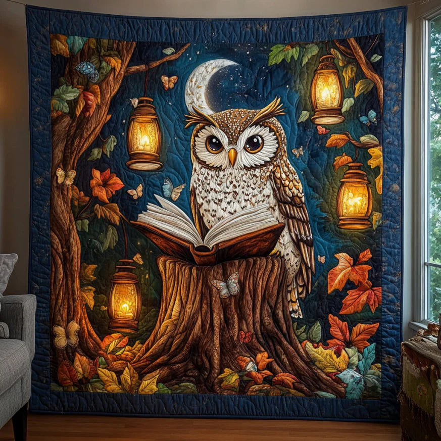 Wise Owl Quilt.webp Charming Quilt Blanket Gift for Festive Spirit(1)