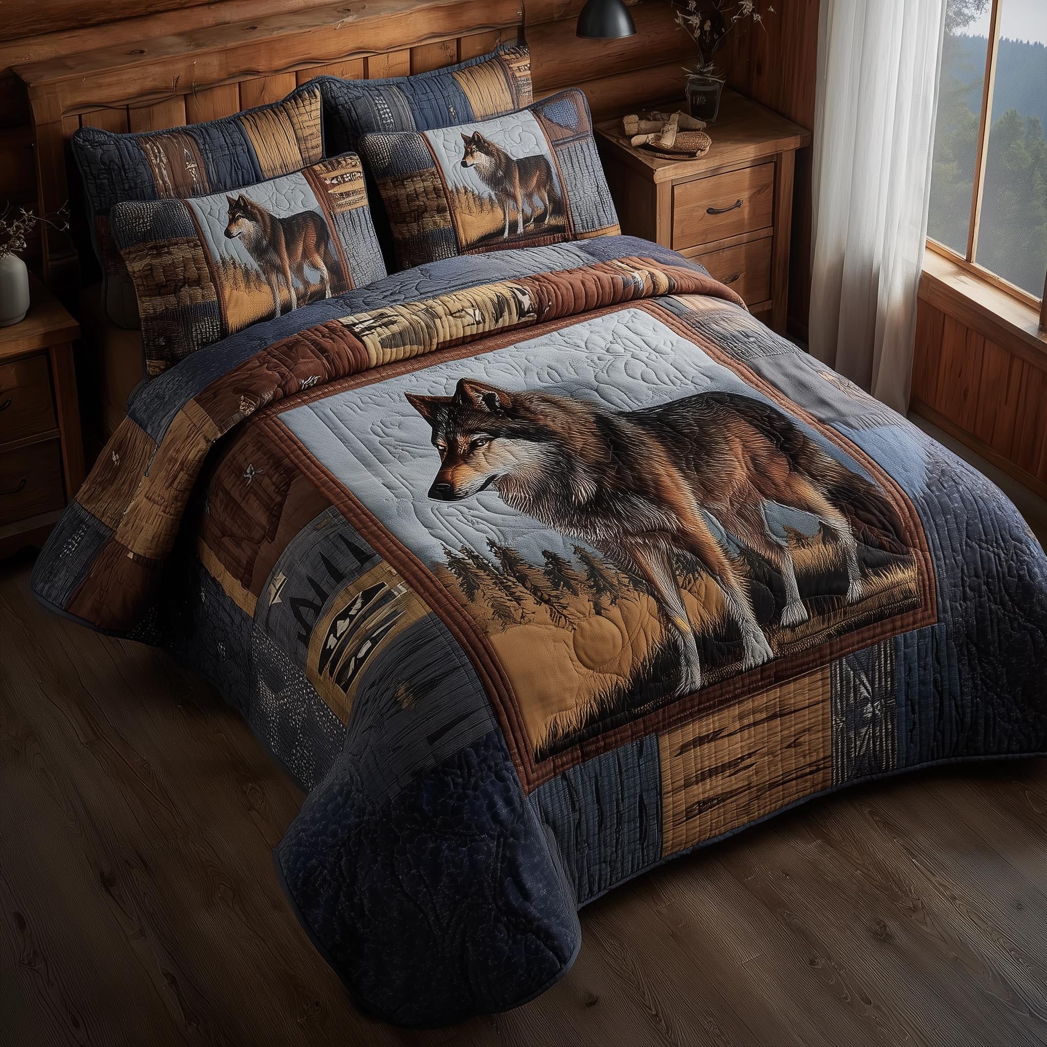 Wolf Quilted Bedding Set Best Bedding Sets Gifts With Wolves On Them
